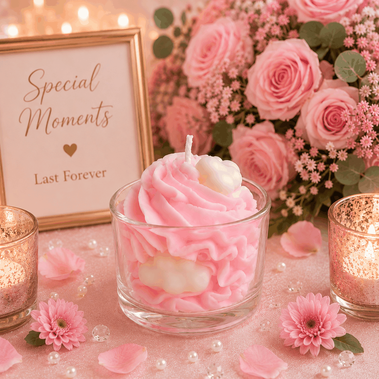 Strawberry Swirl Delight Candle