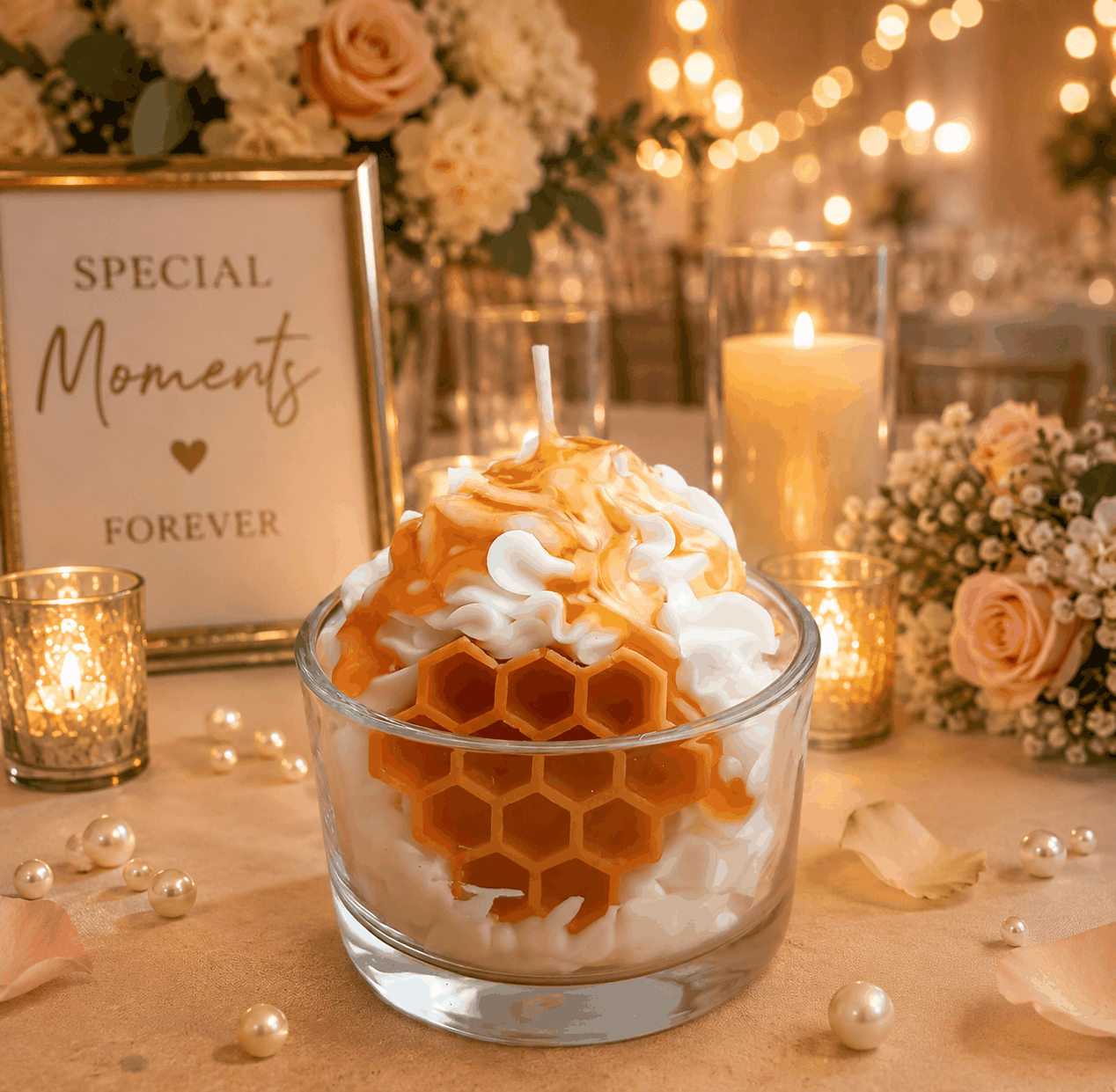 Honeycomb Whipped Cream Candle