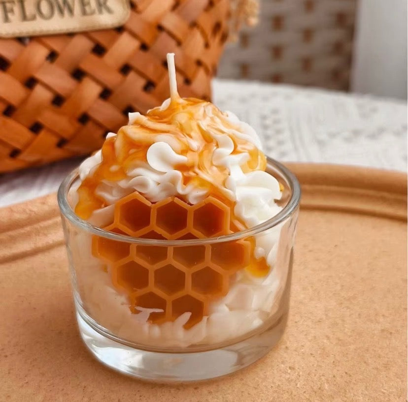Honeycomb Whipped Cream Candle